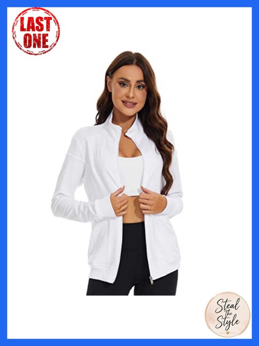 Women's Scrub Jacket Zip Front Warm-Up Stretch Slim Fit Nurse Medical